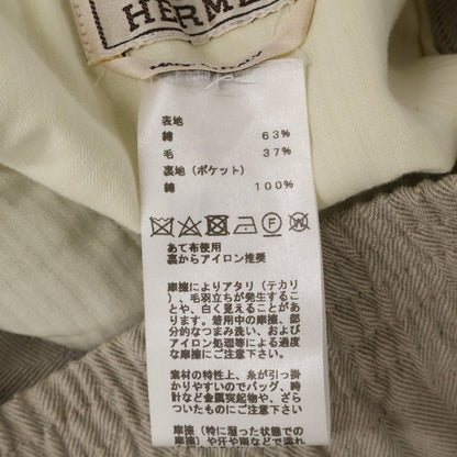 HERMES Cotton Wool Easy Pants Beige Size 46