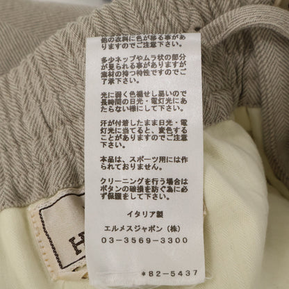 HERMES Cotton Wool Easy Pants Beige Size 46