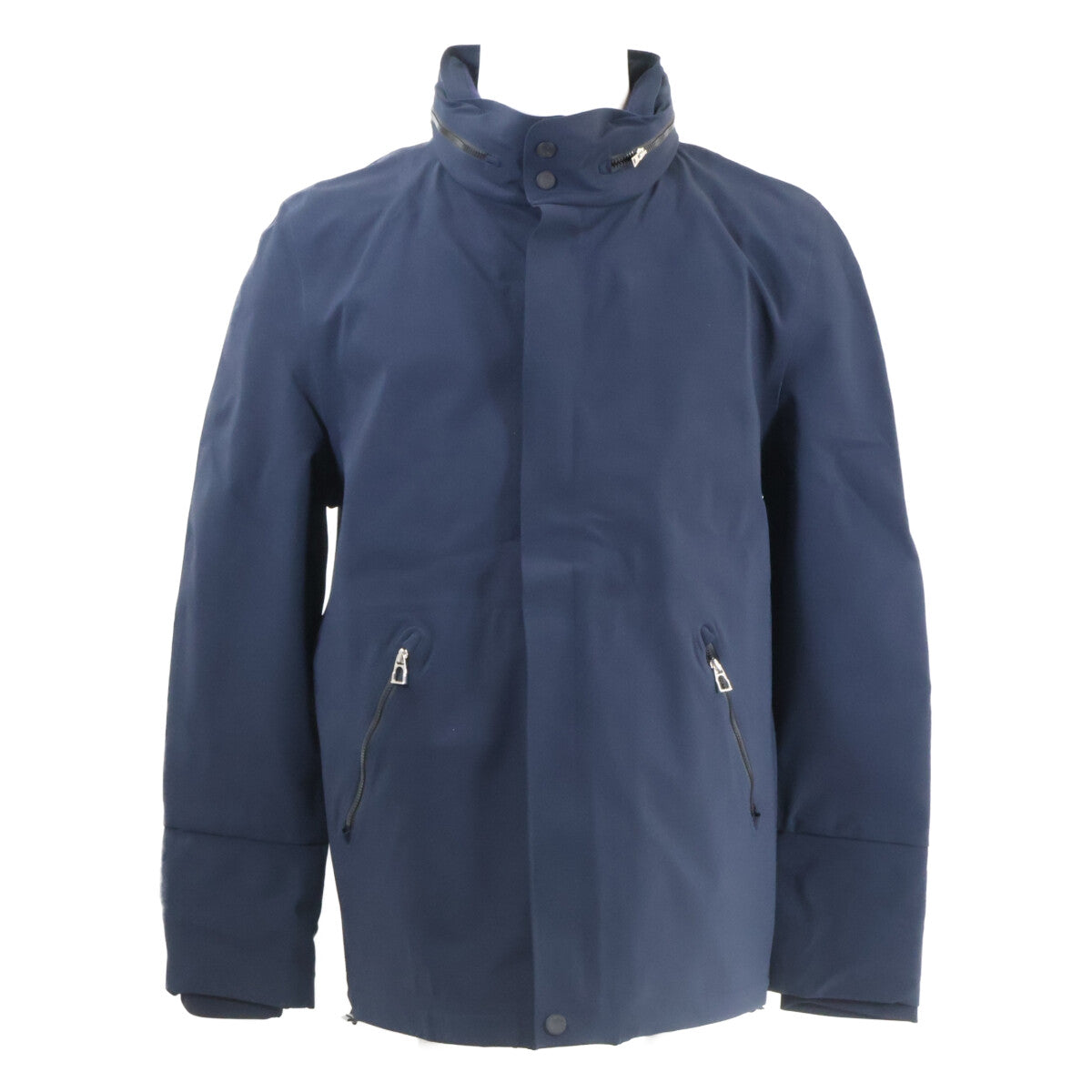 HERMES Navy Nylon Zip-Up Jacket Size L