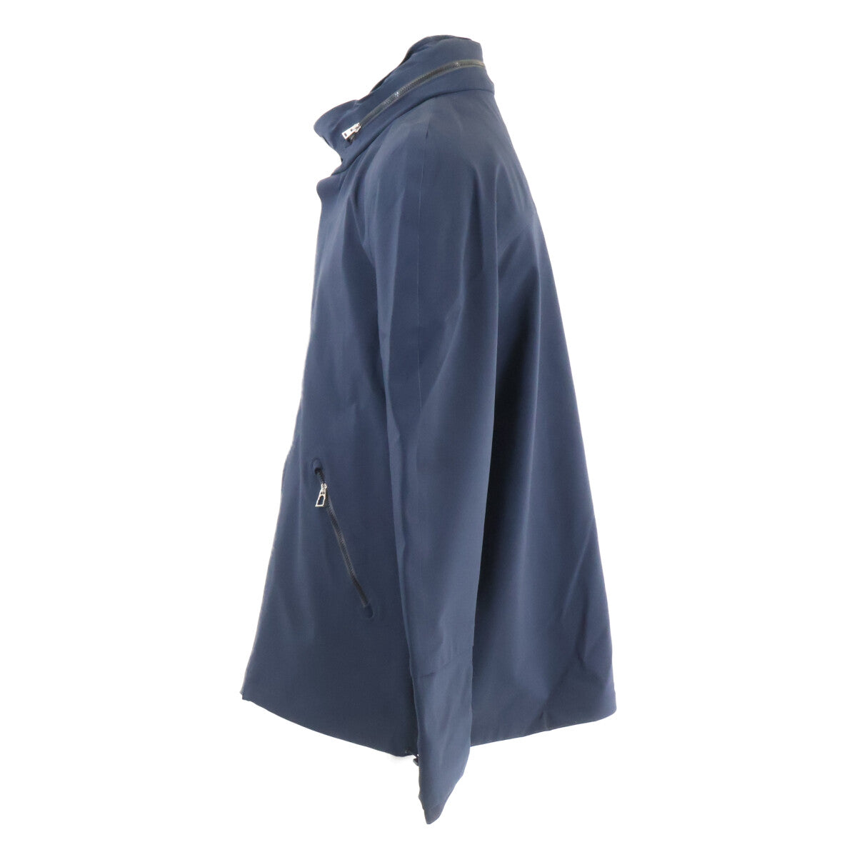 HERMES Navy Nylon Zip-Up Jacket Size L