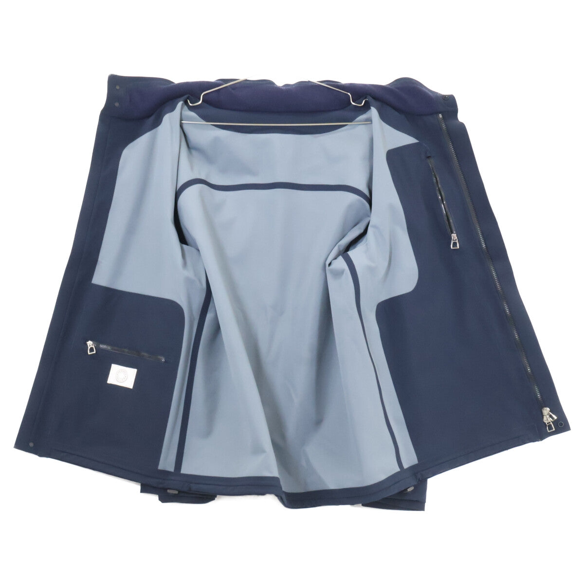 HERMES Navy Nylon Zip-Up Jacket Size L