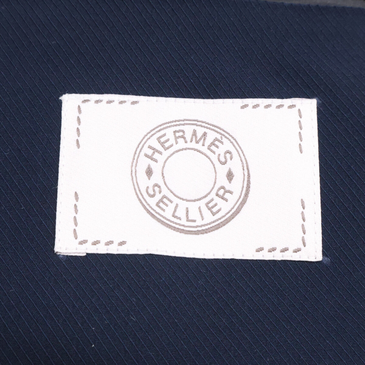 HERMES Navy Nylon Zip-Up Jacket Size L