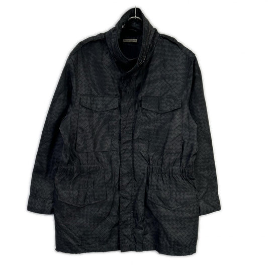 BOTTEGA VENETA Black Intreprint Nylon Zip Coat Size 52