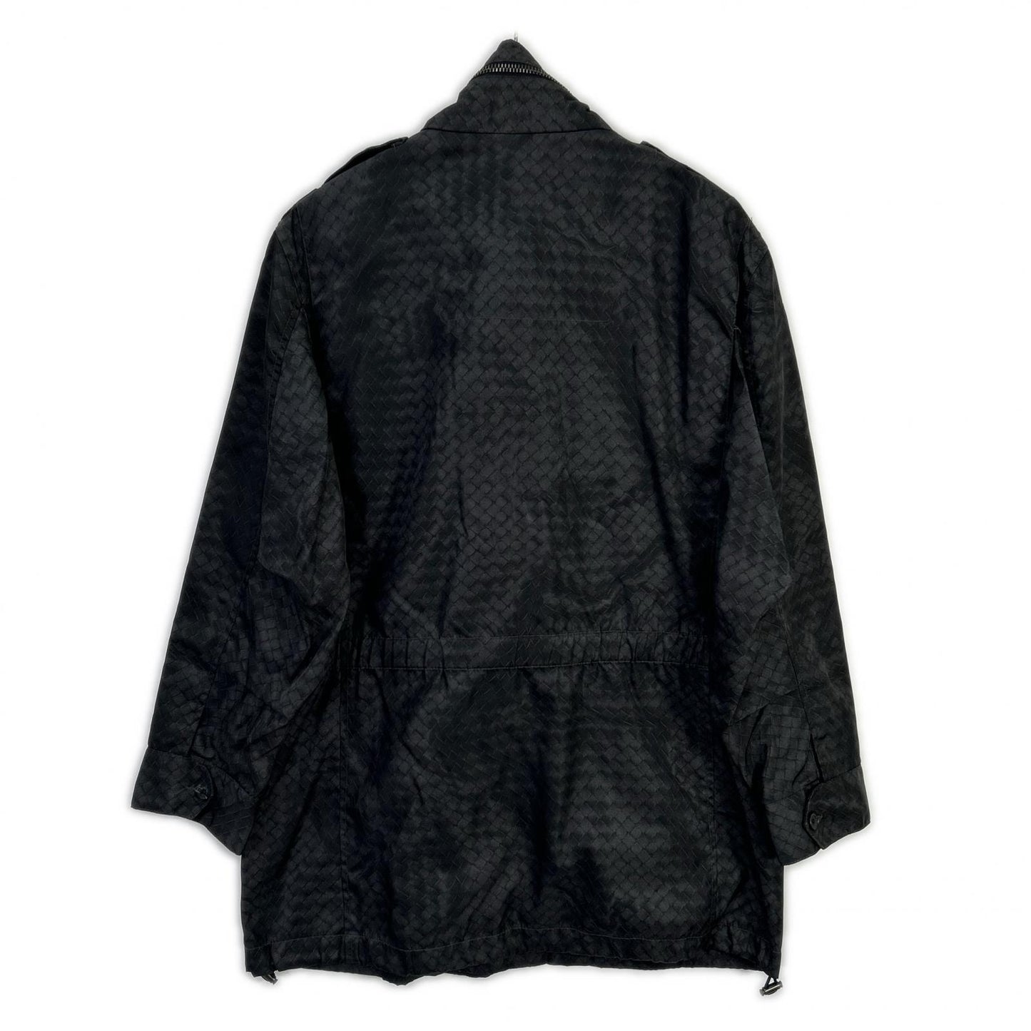 BOTTEGA VENETA Black Intreprint Nylon Zip Coat Size 52