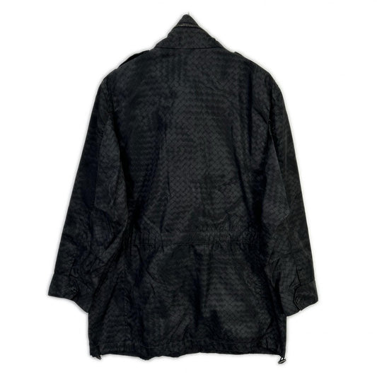BOTTEGA VENETA Black Intreprint Nylon Zip Coat Size 52
