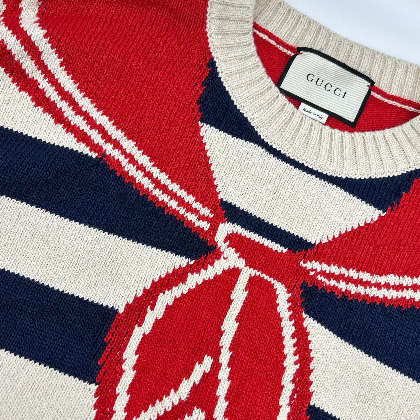 GUCCI Multi Cotton Sailor Knit Sweater Size XL