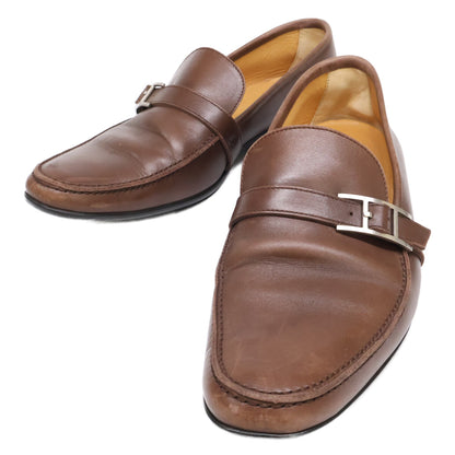 HERMES Api Brown Leather Loafers Size EU 39