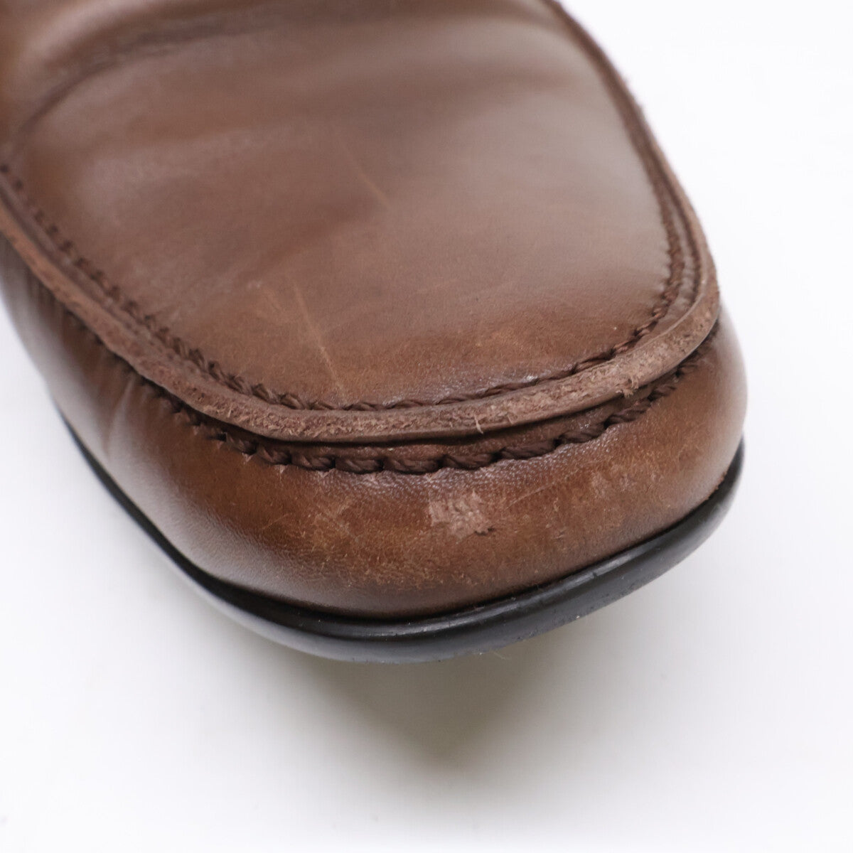 HERMES Api Brown Leather Loafers Size EU 39