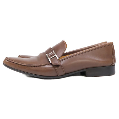 HERMES Api Brown Leather Loafers Size EU 39