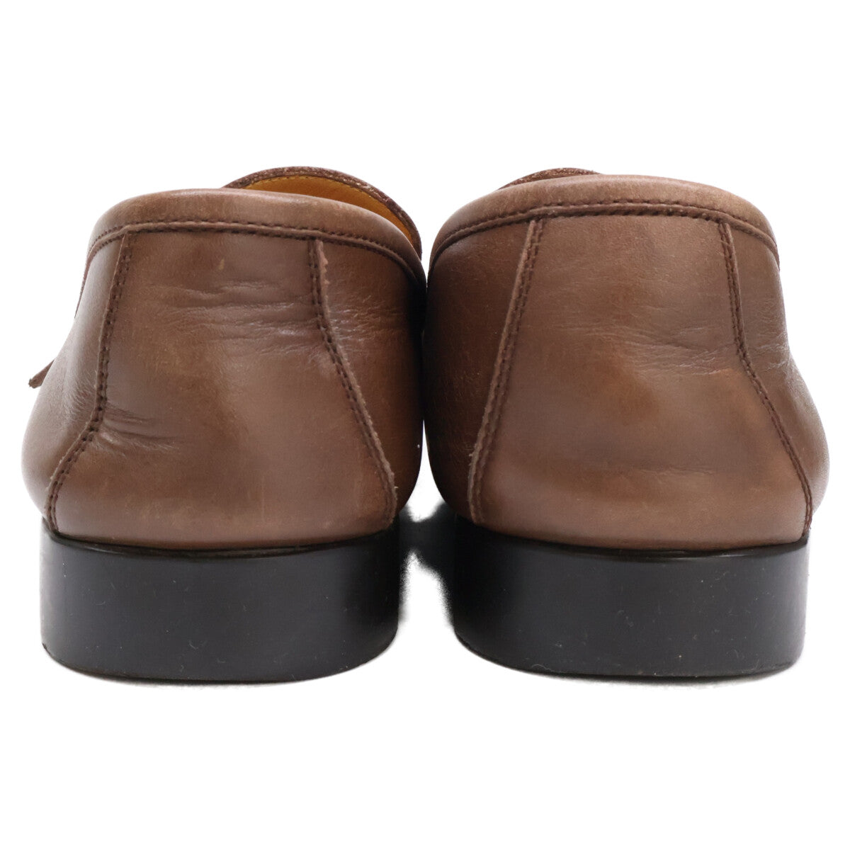 HERMES Api Brown Leather Loafers Size EU 39