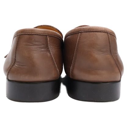 HERMES Api Brown Leather Loafers Size EU 39
