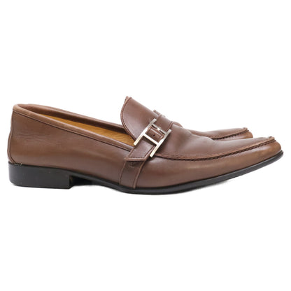 HERMES Api Brown Leather Loafers Size EU 39