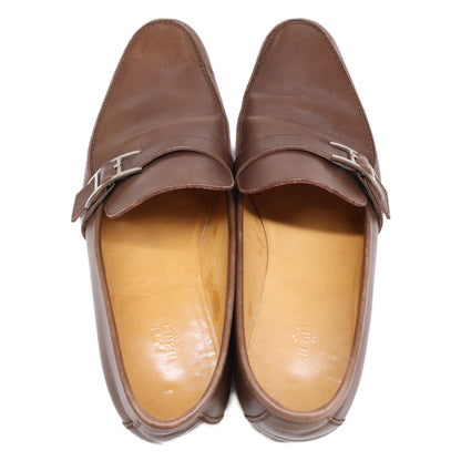 HERMES Api Brown Leather Loafers Size EU 39