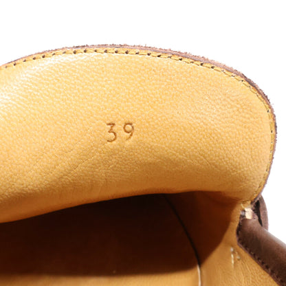 HERMES Api Brown Leather Loafers Size EU 39