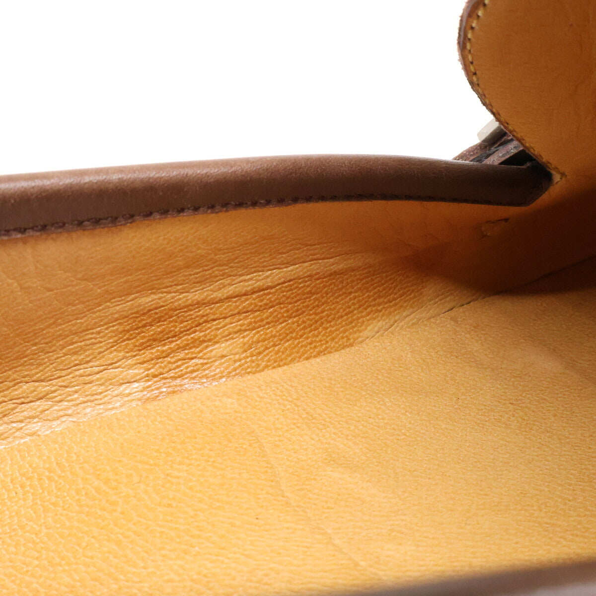 HERMES Api Brown Leather Loafers Size EU 39
