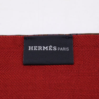 HERMES Printed Silk Wool Scarf Size ONE SIZE