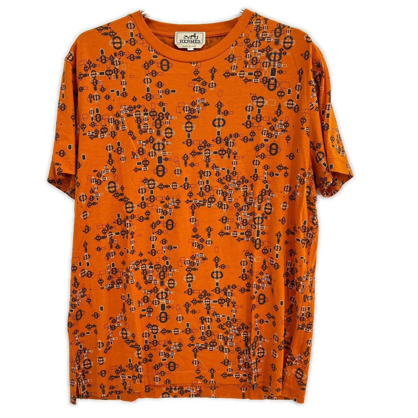 HERMES Orange Chaine d'Ancre Cotton T-Shirt Size XL
