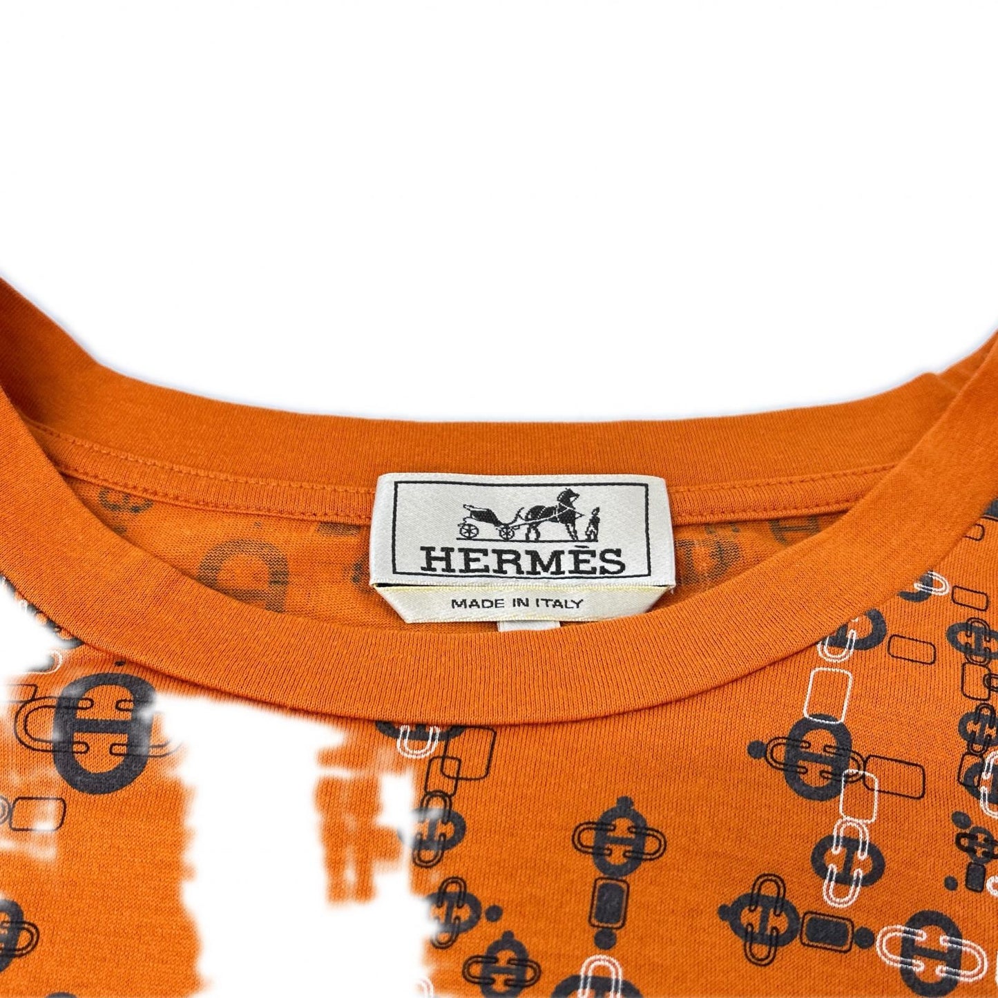 HERMES Orange Chaine d'Ancre Cotton T-Shirt Size XL