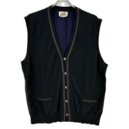 HERMES Dark Gray Cashmere Knit Vest Size XL