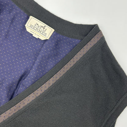 HERMES Dark Gray Cashmere Knit Vest Size XL