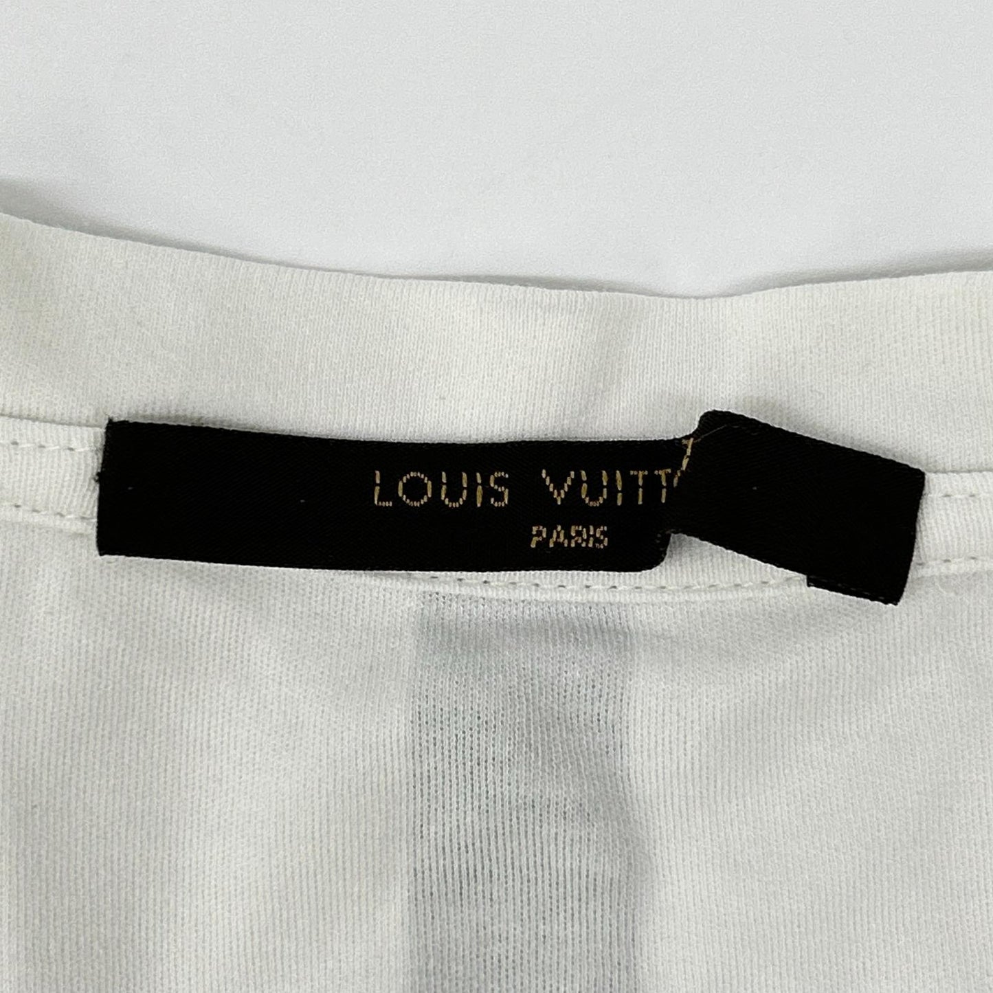 LOUIS VUITTON 16SS White Cotton Crewneck T-Shirt Size L