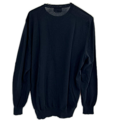 HERMES Navy All-Over Pattern Cotton Zip Knit Size XL