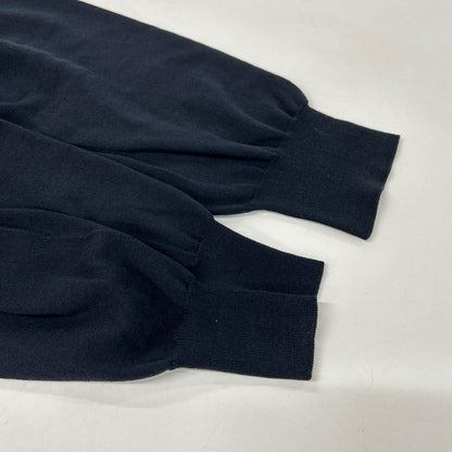 HERMES Navy All-Over Pattern Cotton Zip Knit Size XL