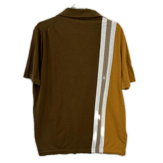 HERMES Brown Cotton Skipper Knit Polo Shirt Size XL