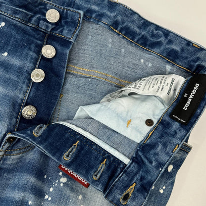 DSQUARED2 S71LB1391 Indigo Paint Skater Jeans Size 50