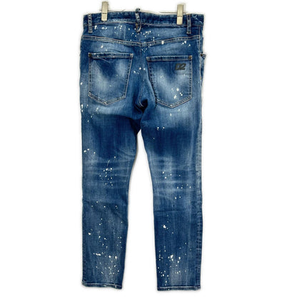 DSQUARED2 S71LB1391 Indigo Paint Skater Jeans Size 50