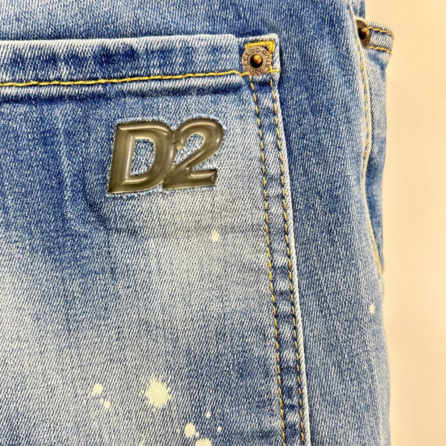 DSQUARED2 S71LB1391 Indigo Paint Skater Jeans Size 50