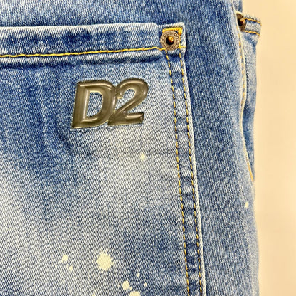 DSQUARED2 S71LB1391 Indigo Paint Skater Jeans Size 50