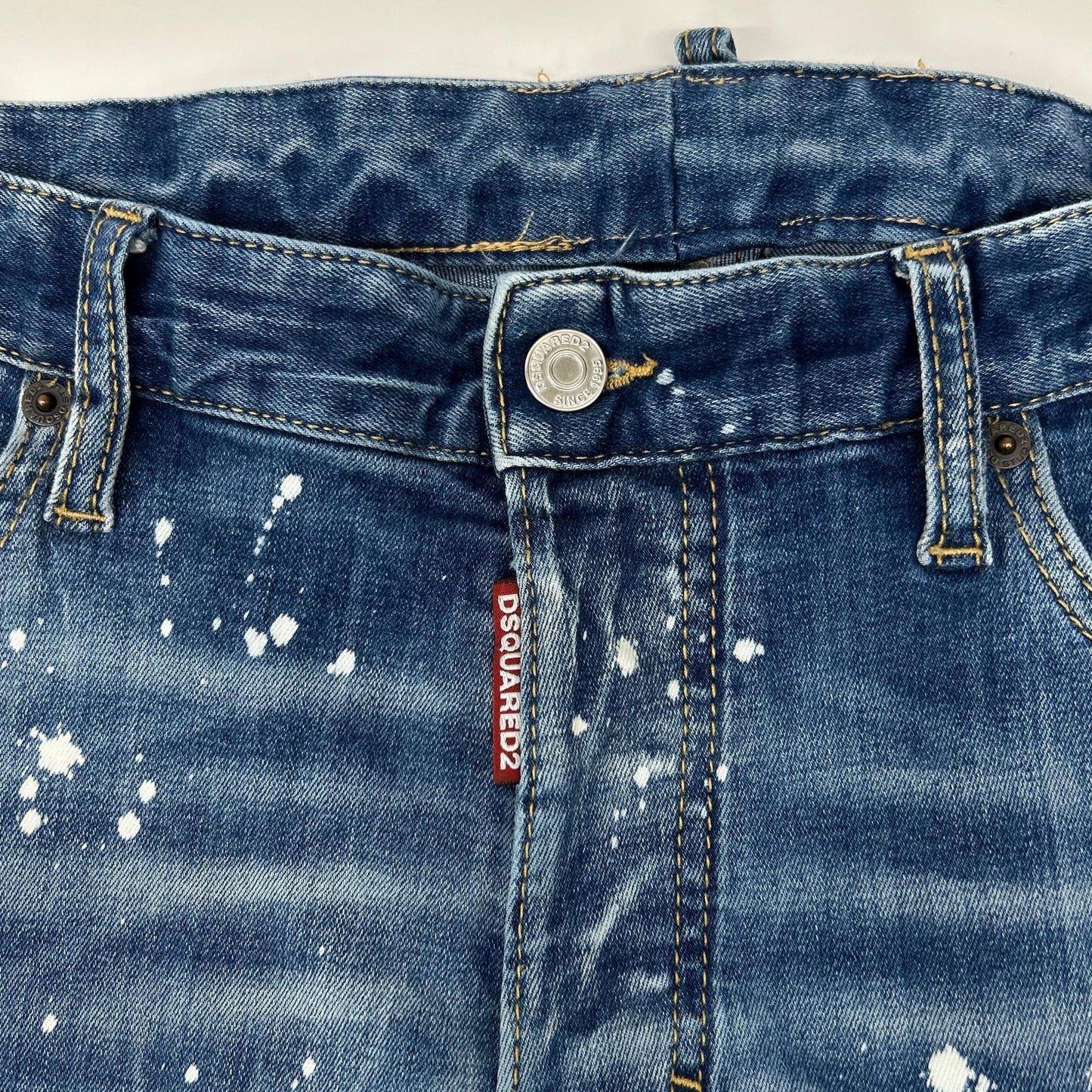 DSQUARED2 S71LB1391 Indigo Paint Skater Jeans Size 50