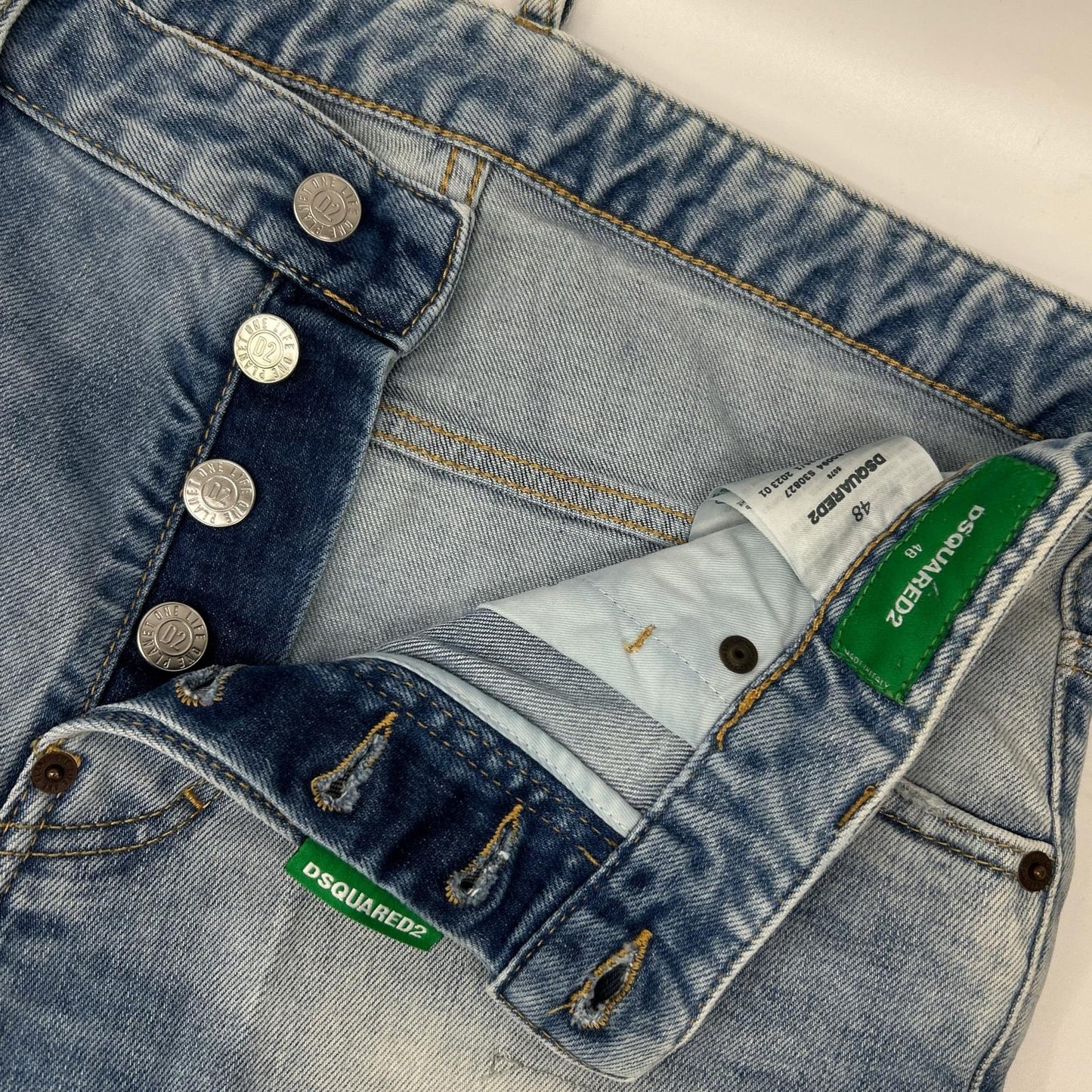 DSQUARED2 S78LB0094 Light Indigo Cotton Skater Jean Size 48
