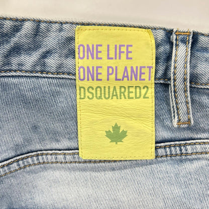 DSQUARED2 S78LB0094 Light Indigo Cotton Skater Jean Size 48