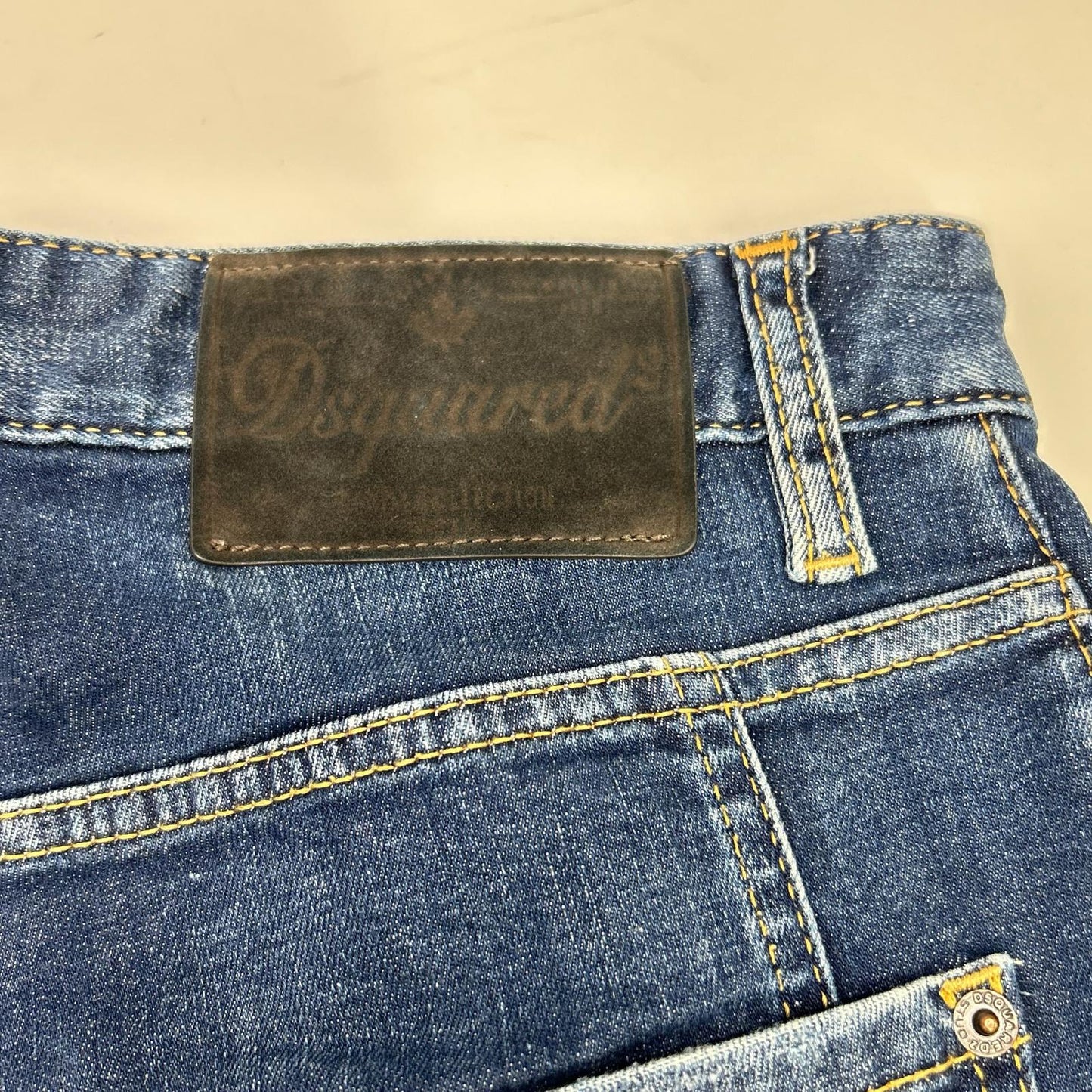 DSQUARED2 S71LB1262 Indigo Distressed Biker Jeans Size 48