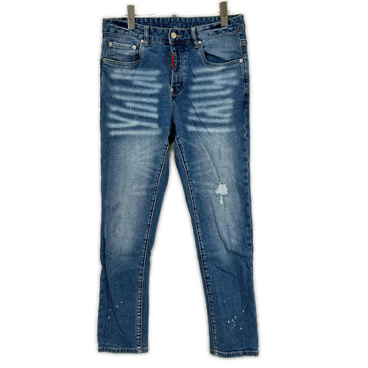 DSQUARED2 S79LA0032 Indigo Button Fly Skater Jeans Size 48