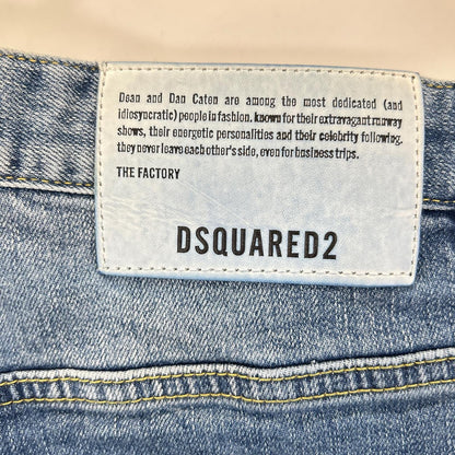 DSQUARED2 S79LA0032 Indigo Button Fly Skater Jeans Size 48