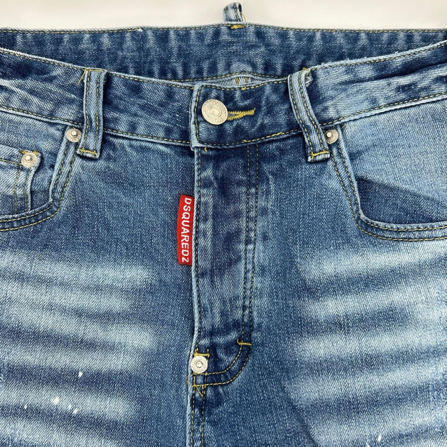DSQUARED2 S79LA0032 Indigo Button Fly Skater Jeans Size 48
