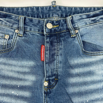 DSQUARED2 S79LA0032 Indigo Button Fly Skater Jeans Size 48
