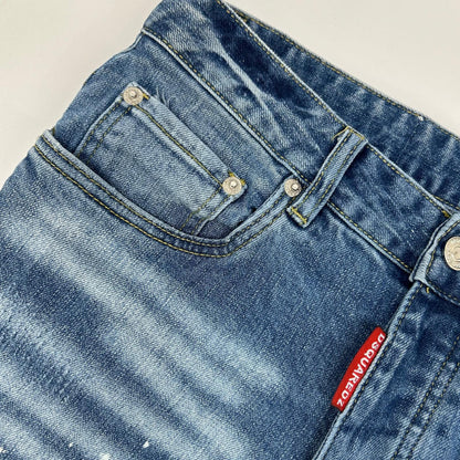 DSQUARED2 S79LA0032 Indigo Button Fly Skater Jeans Size 48