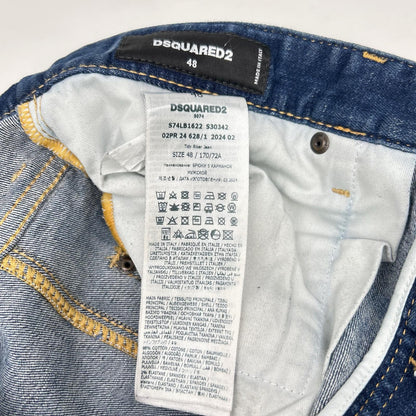 DSQUARED2 S74LB1622 Indigo Tidy Biker Jeans Size 48