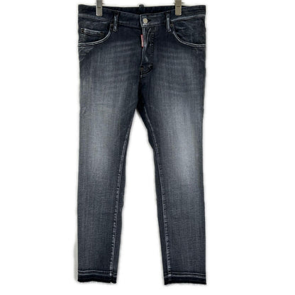 DSQUARED2 S74LB1389 Black Cotton Skater Jeans Size 48