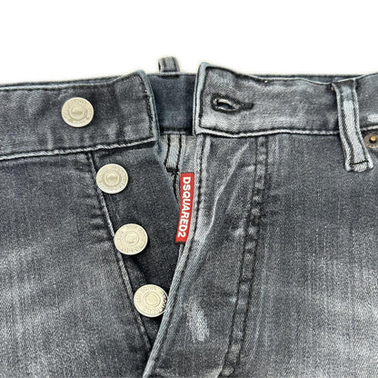 DSQUARED2 S74LB1389 Black Cotton Skater Jeans Size 48