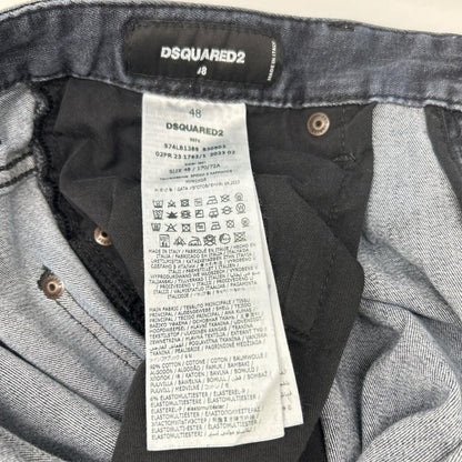 DSQUARED2 S74LB1389 Black Cotton Skater Jeans Size 48