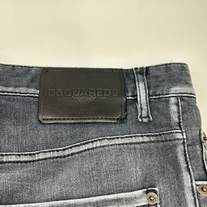 DSQUARED2 S74LB1389 Black Cotton Skater Jeans Size 48