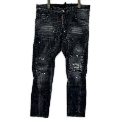 DSQUARED2 S74LB1360 Black Cotton Tidy Biker Jeans Size 48