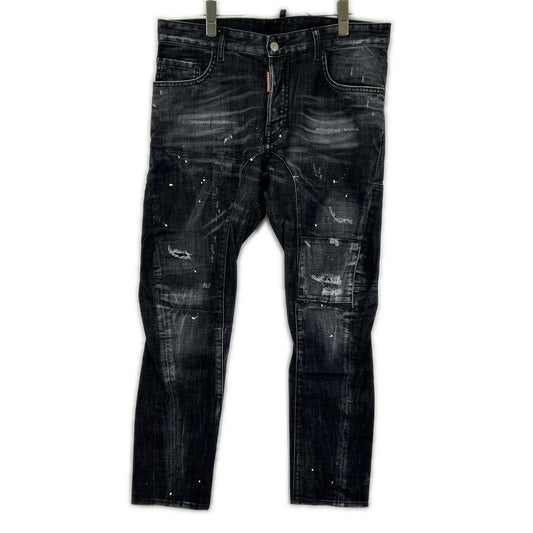 DSQUARED2 S74LB1360 Black Cotton Tidy Biker Jeans Size 48