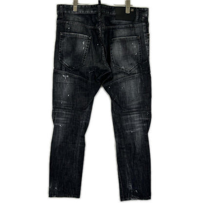 DSQUARED2 S74LB1360 Black Cotton Tidy Biker Jeans Size 48