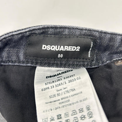 DSQUARED2 S71LB1283 Black Cotton Paint Skater Jeans Size 50